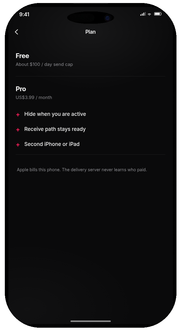 SILNT Plan: Free and Pro, billed by Apple on this phone.