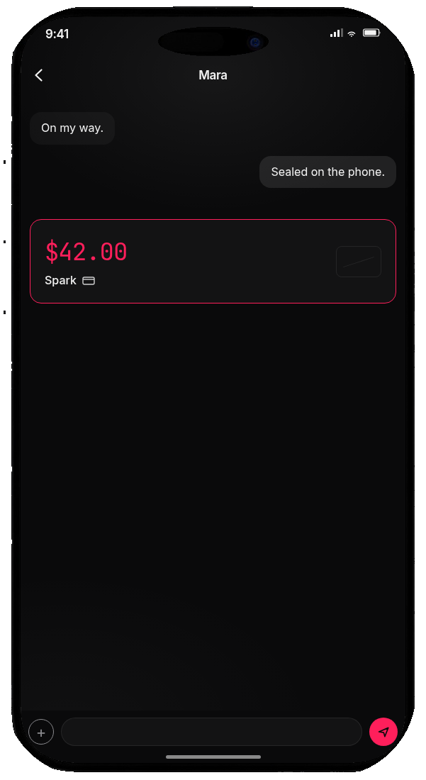 SILNT thread with Mara and a payment, Infrared theme.